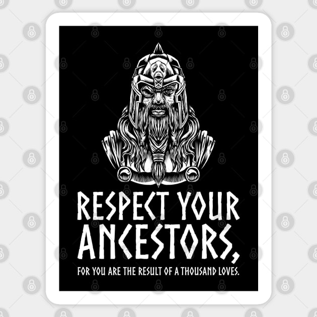 Viking Mythology - Respect Your Ancestors - Norse God Odin Sticker by Styr Designs